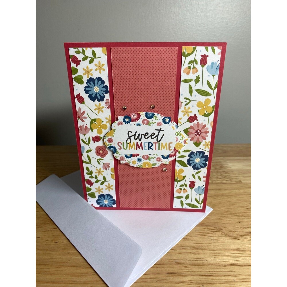 Handmade Summer Blank Greeting Card A2 & Envelope